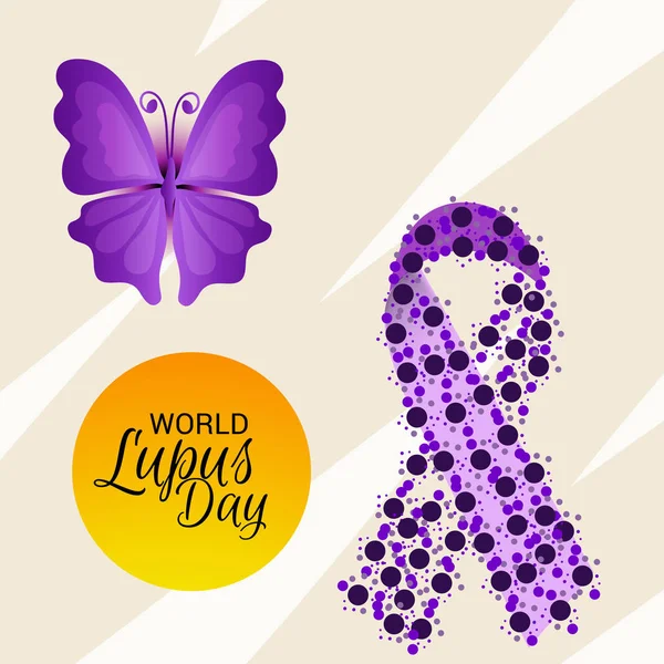 Ilustración Vectorial Fondo Para Día Mundial Del Lupus — Archivo Imágenes Vectoriales