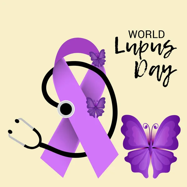 Ilustración Vectorial Fondo Para Día Mundial Del Lupus — Archivo Imágenes Vectoriales