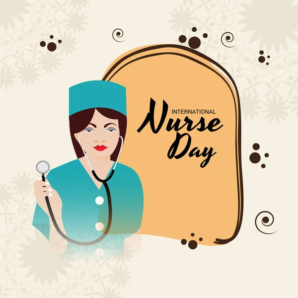 Vectorillustratie Van Een Achtergrond Voor International Nurse Dag — Stockvector
