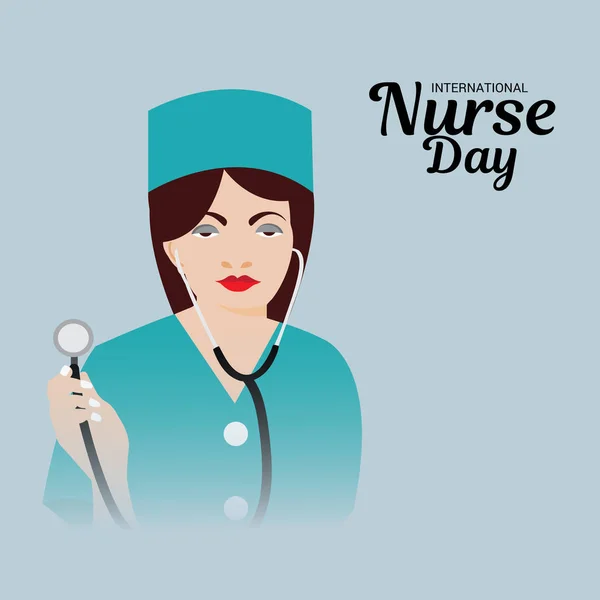 Ilustração Vetorial Fundo Para Dia Internacional Enfermeiro —  Vetores de Stock