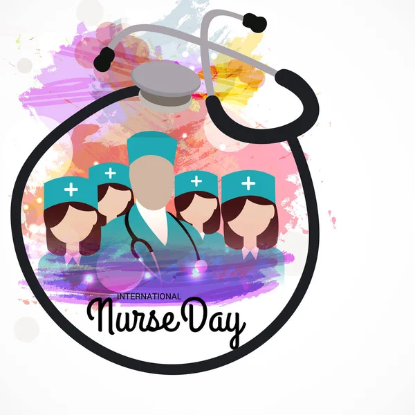 Vectorillustratie Van Een Achtergrond Voor International Nurse Dag — Stockvector