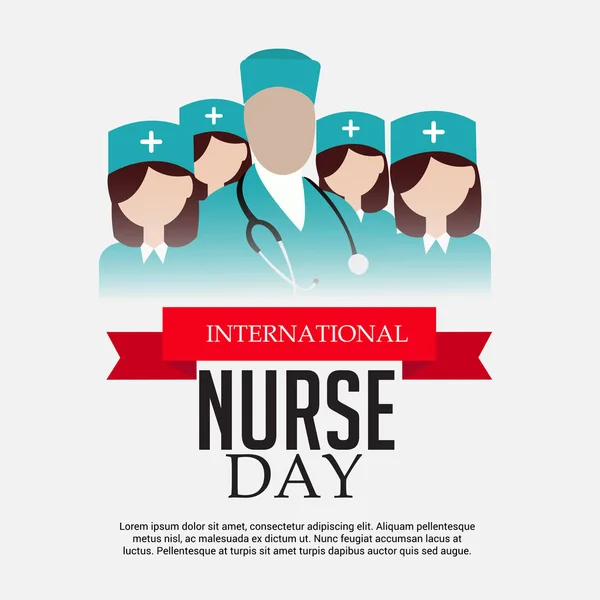 Ilustração Vetorial Fundo Para Dia Internacional Enfermeiro —  Vetores de Stock