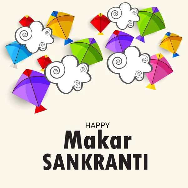 Vektor Illusztrációja Háttér Indiai Fesztivál Happy Makar Sankranti — Stock Vector