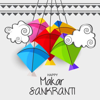 Hint Festivali için Vektör illüstrasyonu Mutlu Makar Sankranti.