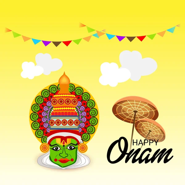 Vektor Illustration Eines Feierhintergrundes Für Das Fröhliche Onam Fest Südindien — Stockvektor