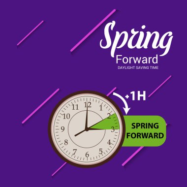 Yaz Sonbaharı ve İlkbahar İlerisi Yaz Tasarruf Zamanı için Bir Arkaplan Vektör illüstrasyonu.