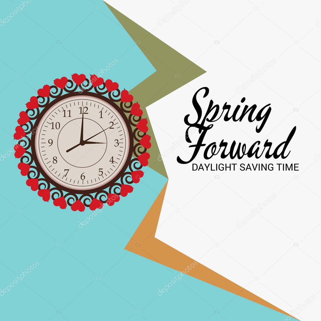 Vector illustration of a Background for Daylight Saving Time Summer Fall Back and Spring Forward.