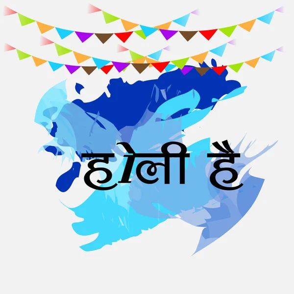 Vector Illustration Background Festival Colors Celebration Message Hindi Holi Hain — Stock Vector