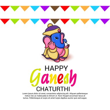 Ganesh Chaturthi kutlama Festivali için vektör çizim yaratıcı kartı, Poster veya başlık sayfası.