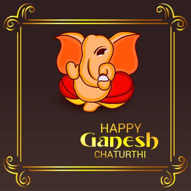 Ganesh Chaturthi kutlama Festivali için vektör çizim yaratıcı kartı, Poster veya başlık sayfası.
