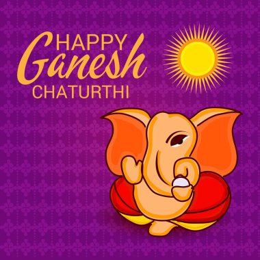 Ganesh Chaturthi kutlama Festivali için vektör çizim yaratıcı kartı, Poster veya başlık sayfası.