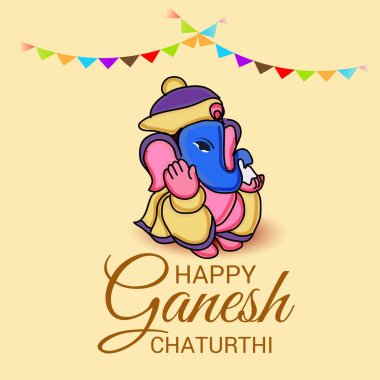 Ganesh Chaturthi kutlama Festivali için vektör çizim yaratıcı kartı, Poster veya başlık sayfası.