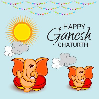 Ganesh Chaturthi kutlama Festivali için vektör çizim yaratıcı kartı, Poster veya başlık sayfası.