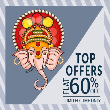 Ganesh Chaturthi kutlama Festivali için vektör çizim yaratıcı kartı, Poster veya başlık sayfası.
