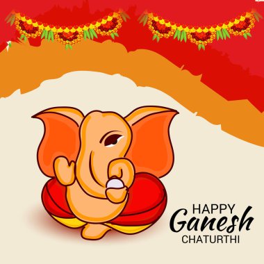 Ganesh Chaturthi kutlama Festivali için vektör çizim yaratıcı kartı, Poster veya başlık sayfası.
