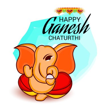 Vector illustration of a Creative Card, Poster or Banner for Festival of Ganesh Chaturthi Celebration. clipart