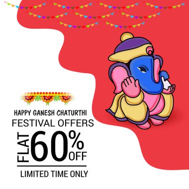Ganesh Chaturthi kutlama Festivali için vektör çizim yaratıcı kartı, Poster veya başlık sayfası.