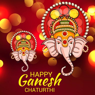 Ganesh Chaturthi kutlama Festivali için vektör çizim yaratıcı kartı, Poster veya başlık sayfası.