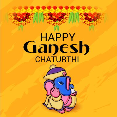 Ganesh Chaturthi kutlama Festivali için vektör çizim yaratıcı kartı, Poster veya başlık sayfası.