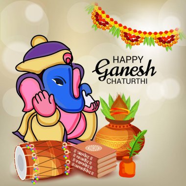 Ganesh Chaturthi kutlama Festivali için vektör çizim yaratıcı kartı, Poster veya başlık sayfası.