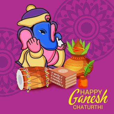 Ganesh Chaturthi kutlama Festivali için vektör çizim yaratıcı kartı, Poster veya başlık sayfası.