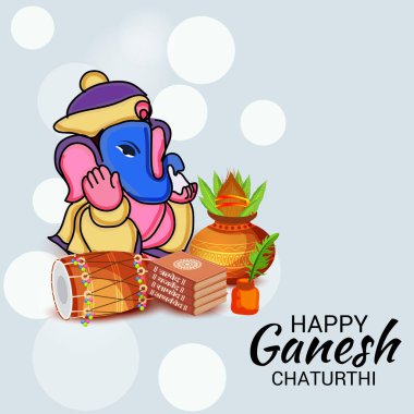 Ganesh Chaturthi kutlama Festivali için vektör çizim yaratıcı kartı, Poster veya başlık sayfası.