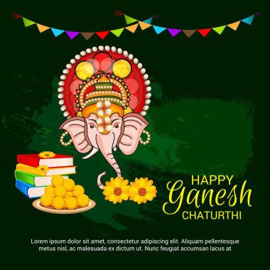Ganesh Chaturthi kutlama Festivali için vektör çizim yaratıcı kartı, Poster veya başlık sayfası.