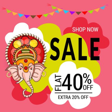 Ganesh Chaturthi kutlama Festivali için vektör çizim yaratıcı kartı, Poster veya başlık sayfası.