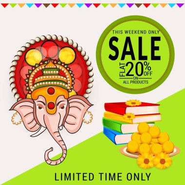 Ganesh Chaturthi kutlama Festivali için vektör çizim yaratıcı kartı, Poster veya başlık sayfası.