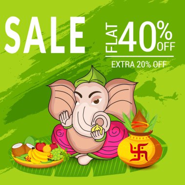 Ganesh Chaturthi kutlama Festivali için vektör çizim yaratıcı kartı, Poster veya başlık sayfası.