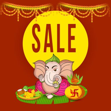 Ganesh Chaturthi kutlama Festivali için vektör çizim yaratıcı kartı, Poster veya başlık sayfası.