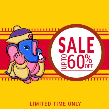 Ganesh Chaturthi kutlama Festivali için vektör çizim yaratıcı kartı, Poster veya başlık sayfası.