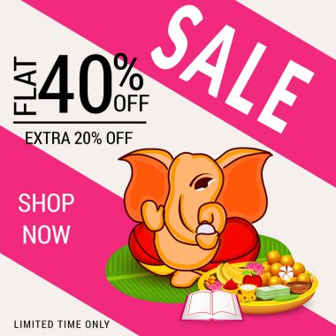 Ganesh Chaturthi kutlama Festivali için vektör çizim yaratıcı kartı, Poster veya başlık sayfası.