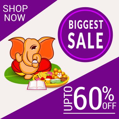 Ganesh Chaturthi kutlama Festivali için vektör çizim yaratıcı kartı, Poster veya başlık sayfası.