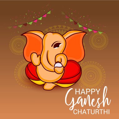 Ganesh Chaturthi kutlama Festivali için vektör çizim yaratıcı kartı, Poster veya başlık sayfası.