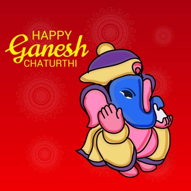 Ganesh Chaturthi kutlama Festivali için vektör çizim yaratıcı kartı, Poster veya başlık sayfası.