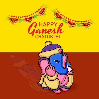 Ganesh Chaturthi kutlama Festivali için vektör çizim yaratıcı kartı, Poster veya başlık sayfası.