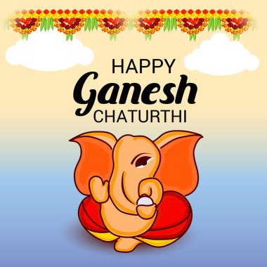 Ganesh Chaturthi kutlama Festivali için vektör çizim yaratıcı kartı, Poster veya başlık sayfası.