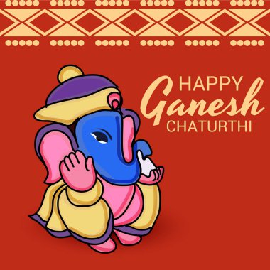 Ganesh Chaturthi kutlama Festivali için vektör çizim yaratıcı kartı, Poster veya başlık sayfası.