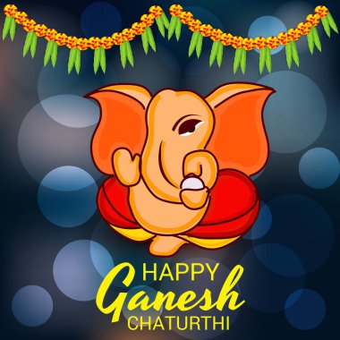 Ganesh Chaturthi kutlama Festivali için vektör çizim yaratıcı kartı, Poster veya başlık sayfası.