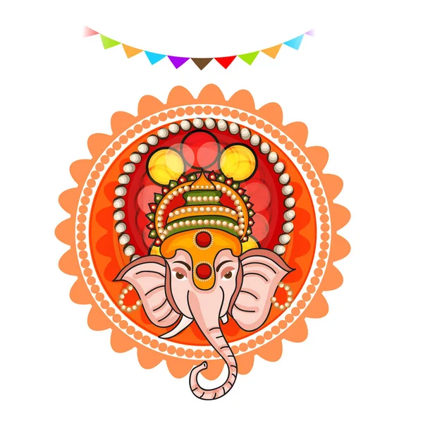 Ilustração Vetorial Cartão Criativo Cartaz Banner Para Celebração Festival Ganesh — Vetor de Stock