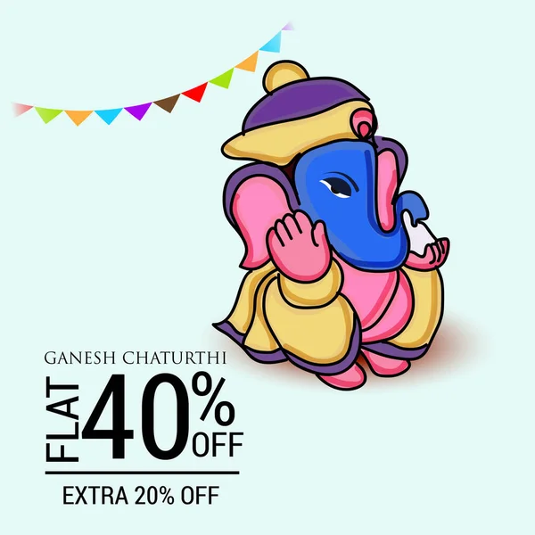 Ganesh Chaturthi Kutlama Festivali Için Vektör Çizim Yaratıcı Kartı Poster — Stok Vektör
