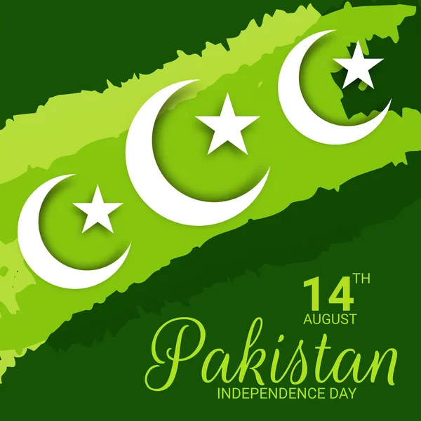 Ilustración Vectorial Antecedentes Para Día Independencia Pakistán — Archivo Imágenes Vectoriales