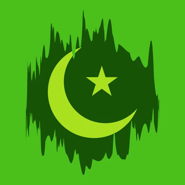 Vector Illustratie Van Een Achtergrond Voor Pakistan Onafhankelijkheidsdag — Stockvector