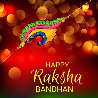  Mutlu Raksha Bandhan Hint kız ve erkek kardeşler festivali için vektör illüstrasyonu. 