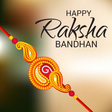  Mutlu Raksha Bandhan Hint kız ve erkek kardeşler festivali için vektör illüstrasyonu. 