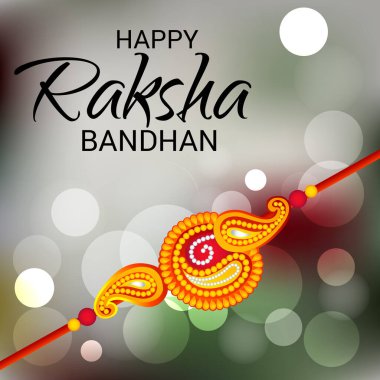  Mutlu Raksha Bandhan Hint kız ve erkek kardeşler festivali için vektör illüstrasyonu. 