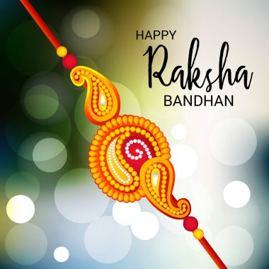  Mutlu Raksha Bandhan Hint kız ve erkek kardeşler festivali için vektör illüstrasyonu. 