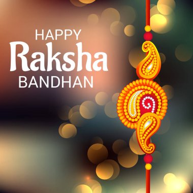  Mutlu Raksha Bandhan Hint kız ve erkek kardeşler festivali için vektör illüstrasyonu. 