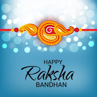  Mutlu Raksha Bandhan Hint kız ve erkek kardeşler festivali için vektör illüstrasyonu. 